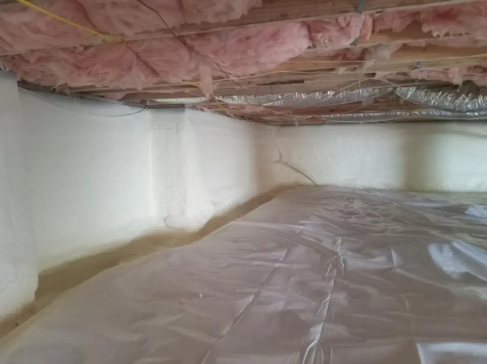 Crawl space encapsulation with closed-cell spray foam for Attic Insulation in Keansburg